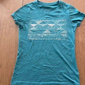 Blue patterned t-shirt